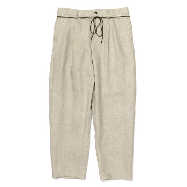画像1: French Linen 1Tuck Trousers  "TRAD" Ivory (1)