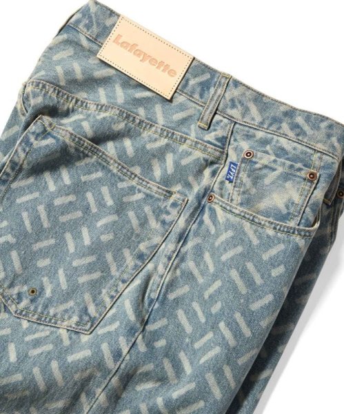 画像6: Laser Processed 5 Pocket Washed Denim Pants BAGGIE FIT Light Blue (6)