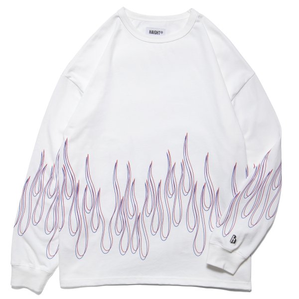 画像1: FLAMES LS Tee White (1)