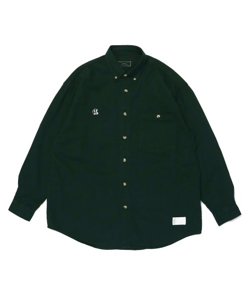 画像1: OE Denim L/S BD Shirt D.Green (1)