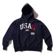 画像1: USAG Hooded Sweatshirt Navy (1)