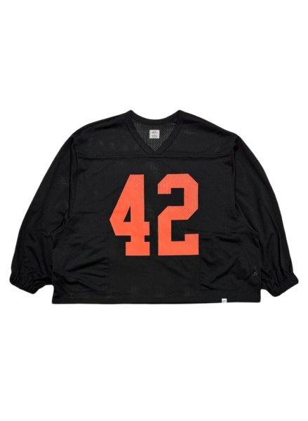 画像1: 42 Mesh Football LS Shirts Black/Orange (1)