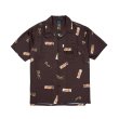 画像1: x RAW / Papers Open Collar Shirt Brown (1)