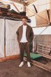 画像11: Herringbone 2BTN Wide Sleeve Jacket Olive (11)