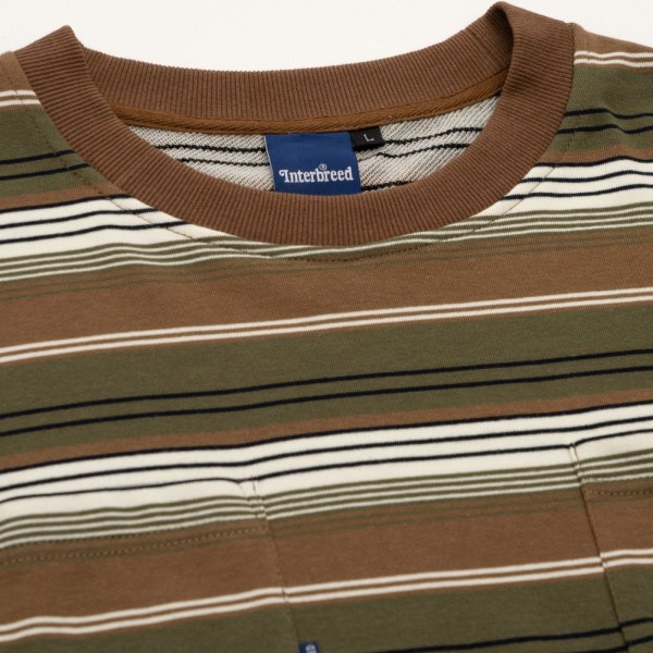 画像2:  French Terry Striped Tee Brown (2)