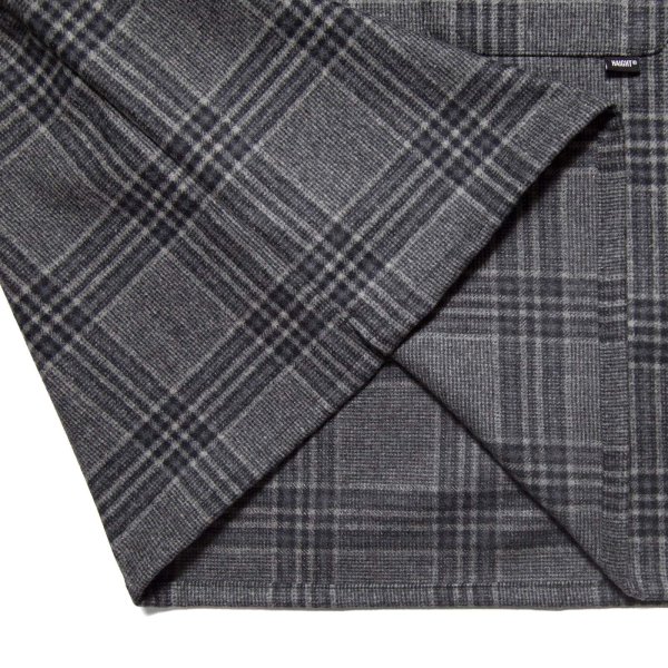 画像5: Flannel Half Zip Shirt Gray (5)