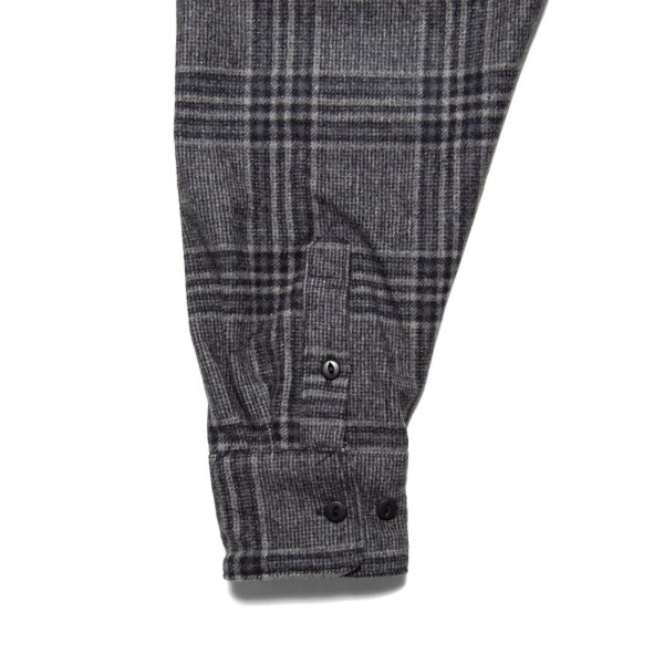 画像3: Flannel Half Zip Shirt Gray (3)