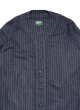 画像2: STRIPE WOOL BASEBALL SHIRT Navy (2)