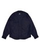 画像1: STRIPE WOOL BASEBALL SHIRT Navy (1)