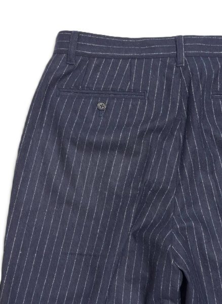 画像8: 2TUCK STRIPE WOOL TROUSER Navy (8)