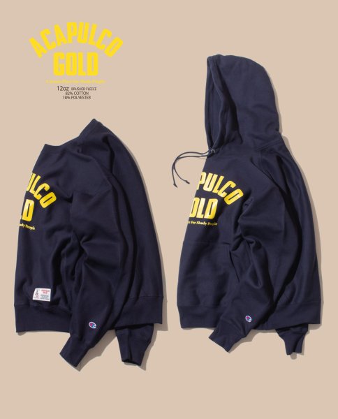 画像4: Arch Logo Hooded Swearshirt Navy (4)