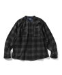 画像1: Nep Twill Check Band Collar Shirt Black (1)